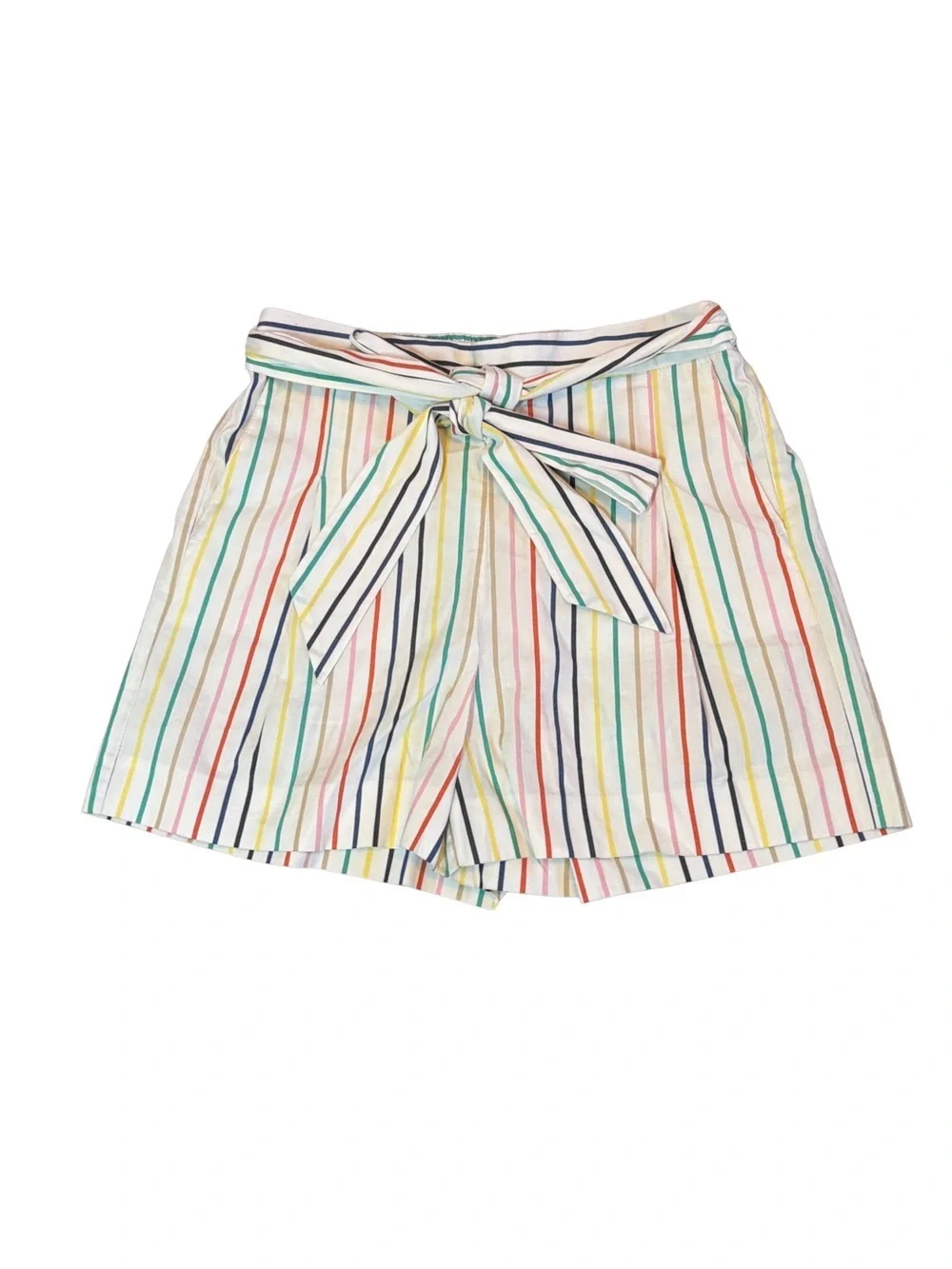 J.Crew Striped White Tie-Waist Women’s Shorts. Size 2